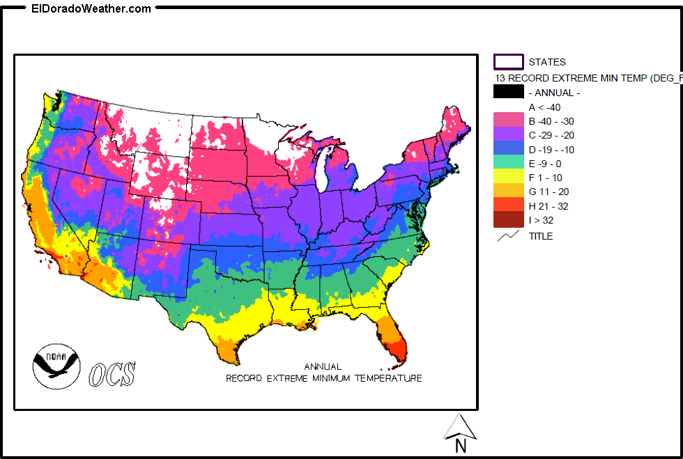 United States Annual Record Extreme Minimum Temperature